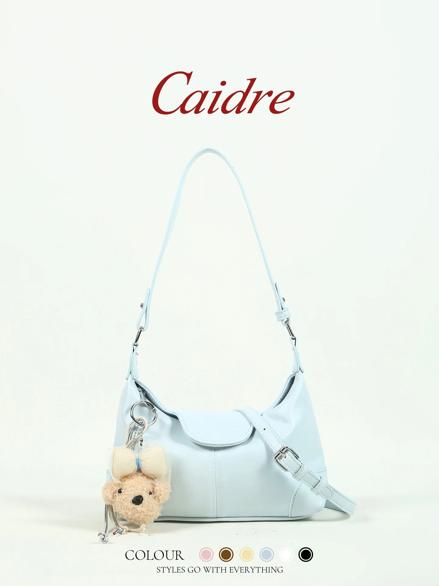 

Caidre Cute Underarm Bag Women's Birthday Gift Small Commuter Single Shoulder Crossbody Bag Korean Style Pure Color PU Leather