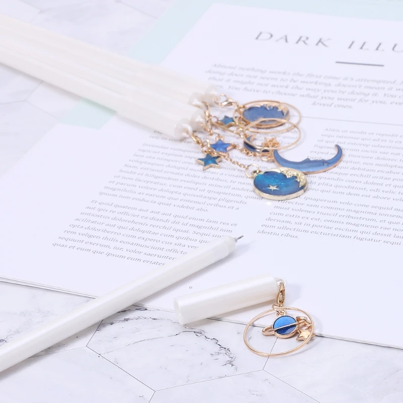 Blue Starry for Sky Star Moon Pendant Gel Pen School Office Stationery Su