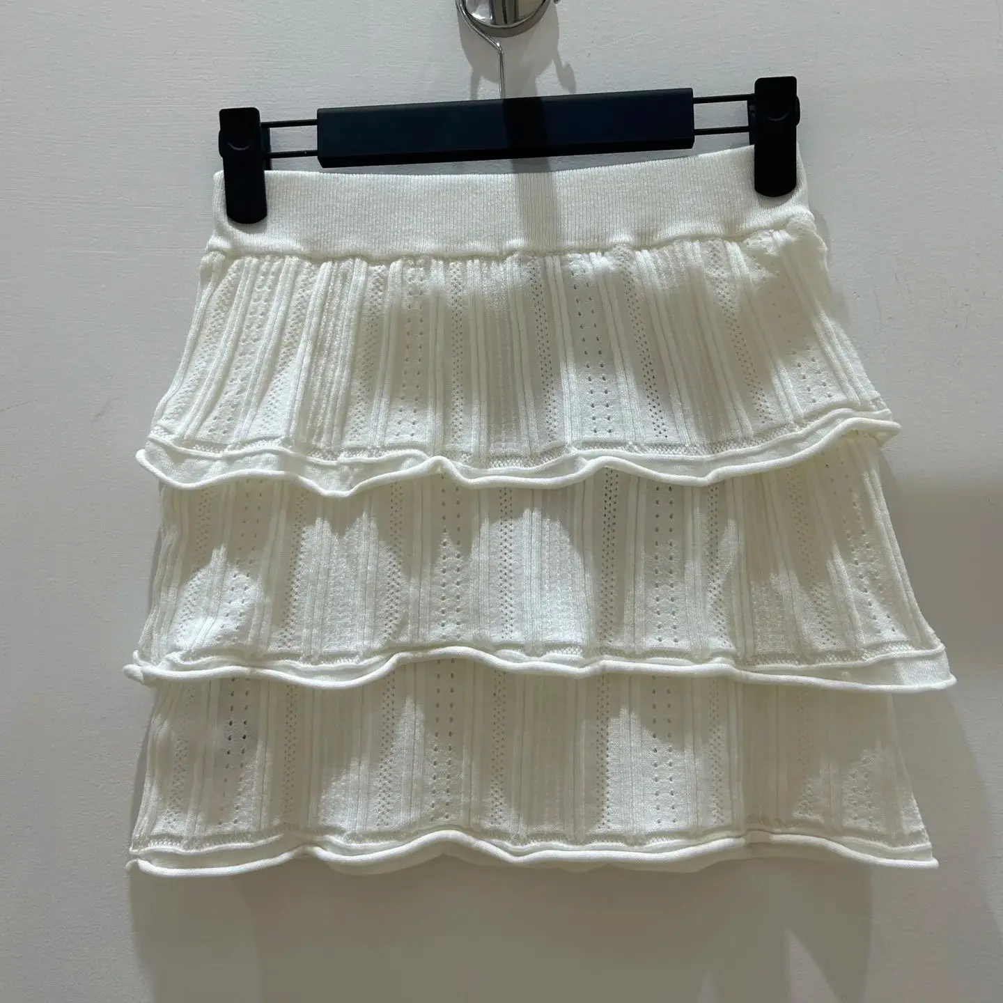 

Лето 202, эластичная юбка-тортик с высокой талией и рюшами, универсальная модная юбка трапециевидной формы, более тонкий вид