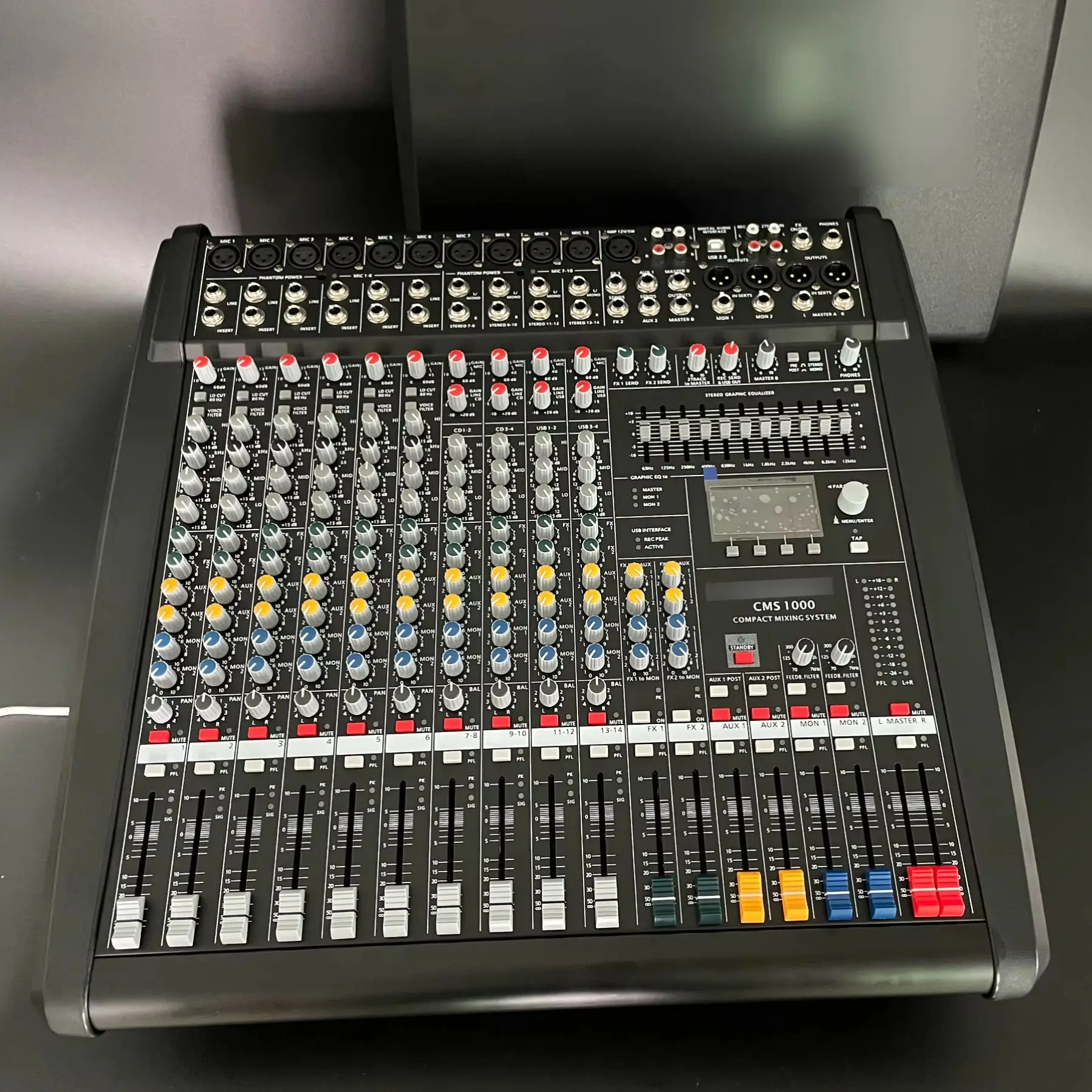 CMS1000-3 Dual 99 DSP Professional Digital Audio Mixer Powered Music Console for DJ Controller and Audio Mixing