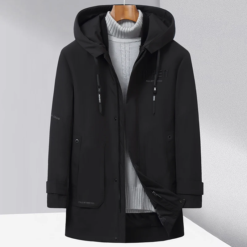 Winter Black Khaki Removable Mink Lnner Liner Long Pie OverMen's Coat Business Casual Warm Down Jacket Men Drop Ship