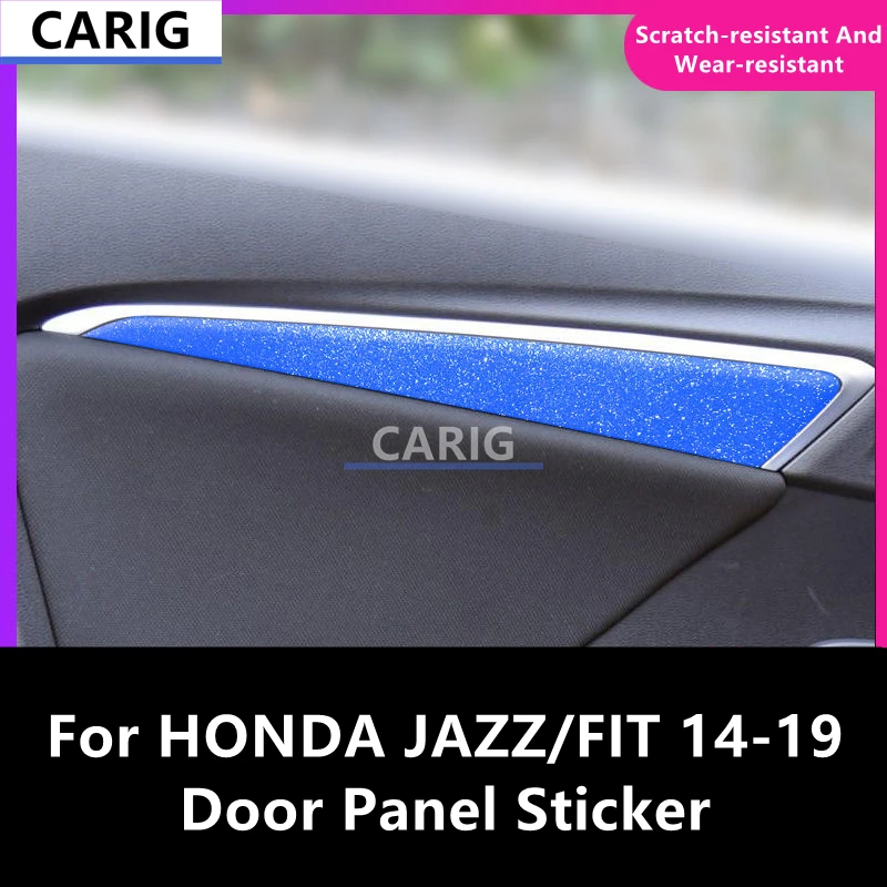 For HONDA JAZZ/FIT 14-19 Door Panel Sticker Carbon Fiber Pattern Protective Film Interior Modification