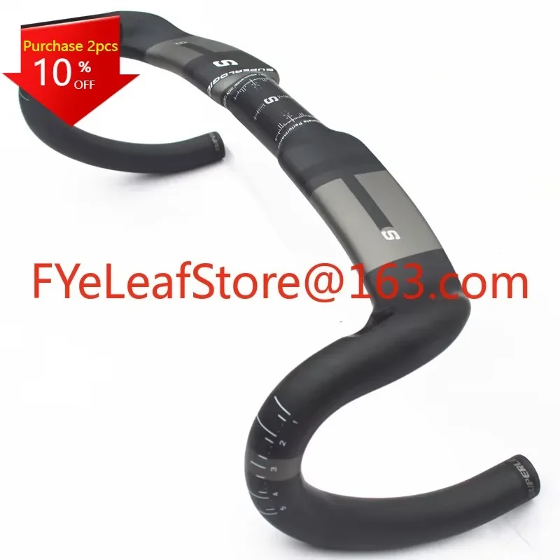 Carbon Fiber Inner Routing Ud Matte Bicycle Handlebar 400/420/440Mm Reduce Resistance Bent Bar Strengthen Bike Parts