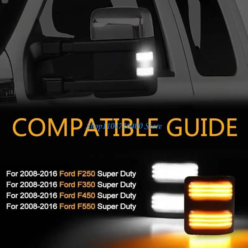 

y1gd 2Pcs Turn Light for 2008-2016 F250 F350 Super Duty Side Marker Lamps Amber White Running Light