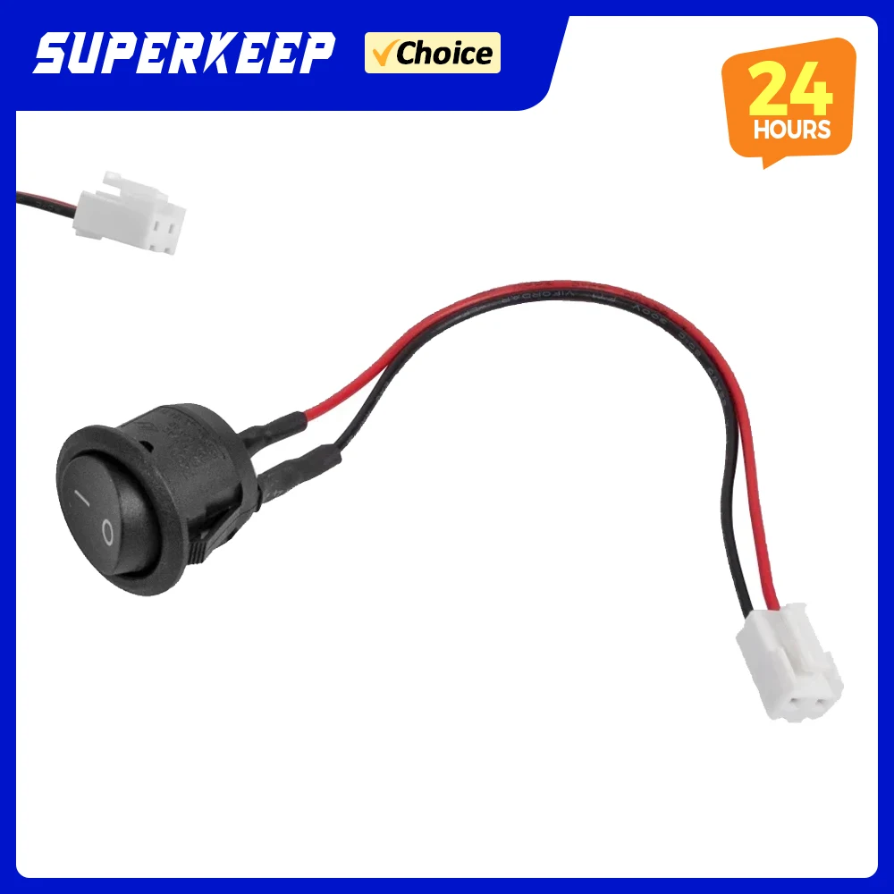 ON/OFF Round Rocker Switch 2 Pin Mini Toggle Switch SPST Push Button Switch 20mm with Wire for VIVO Electric Scooter Accessories