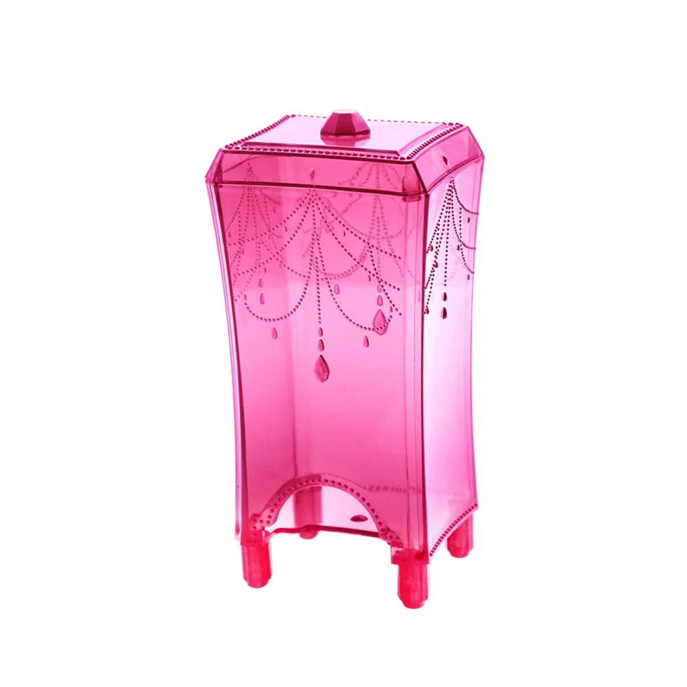

Transparent Cotton Storage Box Pink Square Container Dust Proof Organizer for Bathroom Bedroom Cleanliness