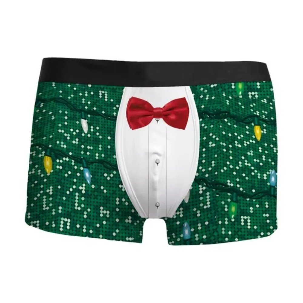 2024 quente natal 3d impresso roupa interior masculina respirável confortável moda dentro com boxers de cintura média