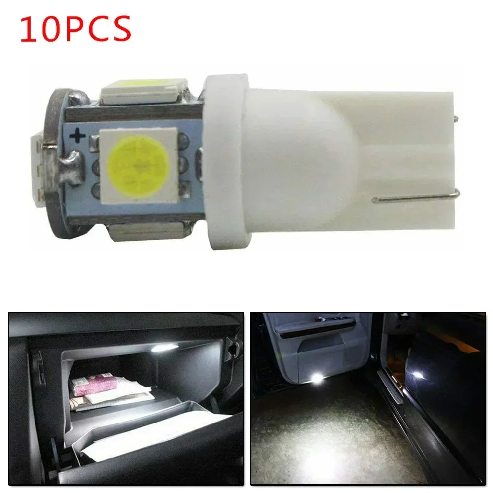 

T10 LED Replacement Bulbs Signal Lamp 194 Bulb Replacement, 5050-5SMD LEDs, 10 Pieces, 95Lm/Bulb, 6000K 0.8W/Bulb