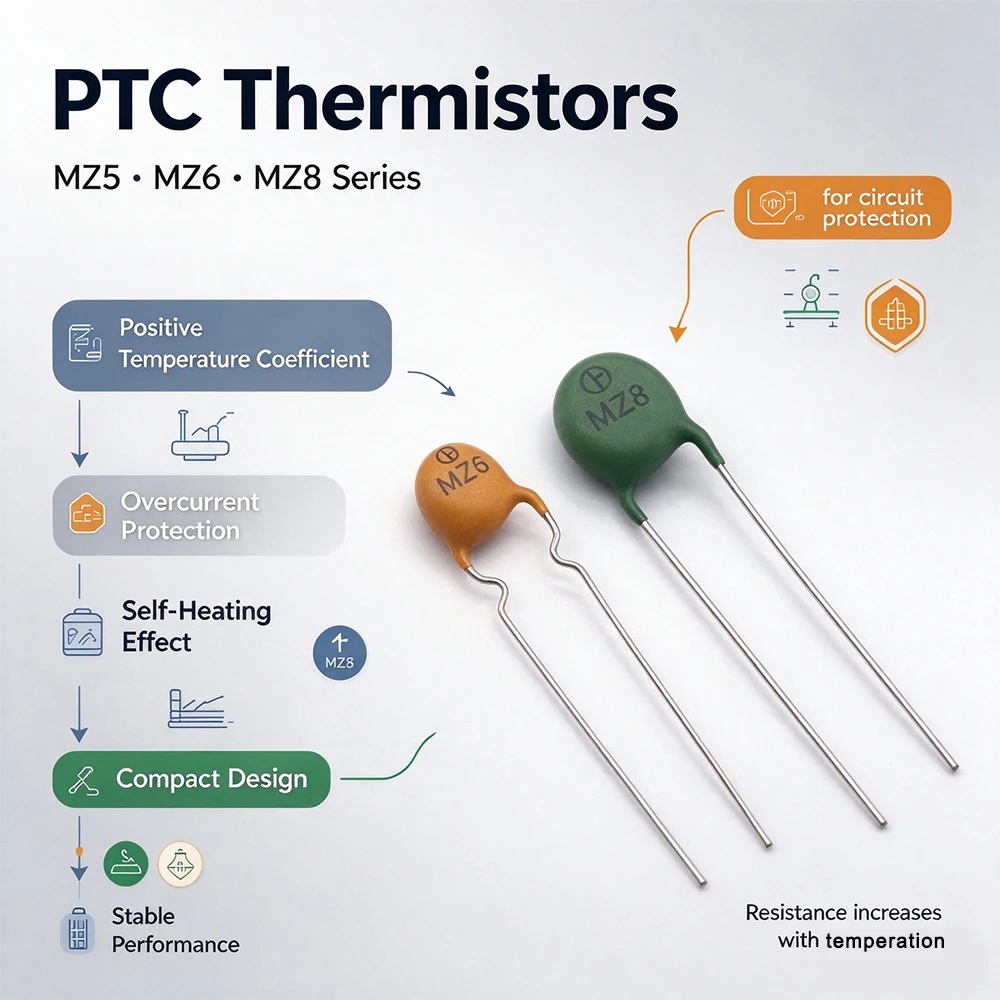 20PCS PTC Positive Temperature Thermistor Resistor MZ5 MZ6 MZ8 100-300R 300-500R 500-800R 30-60R 1K 1.2K 1.5K 2K-3K Ohm