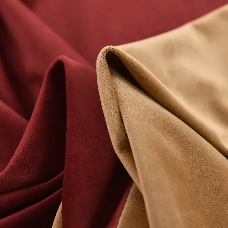 

American Wedding Floor Floating Curtains for Living Dining Room Bedroom High Shading Splicing Custom Vintage Velvet Wine Red