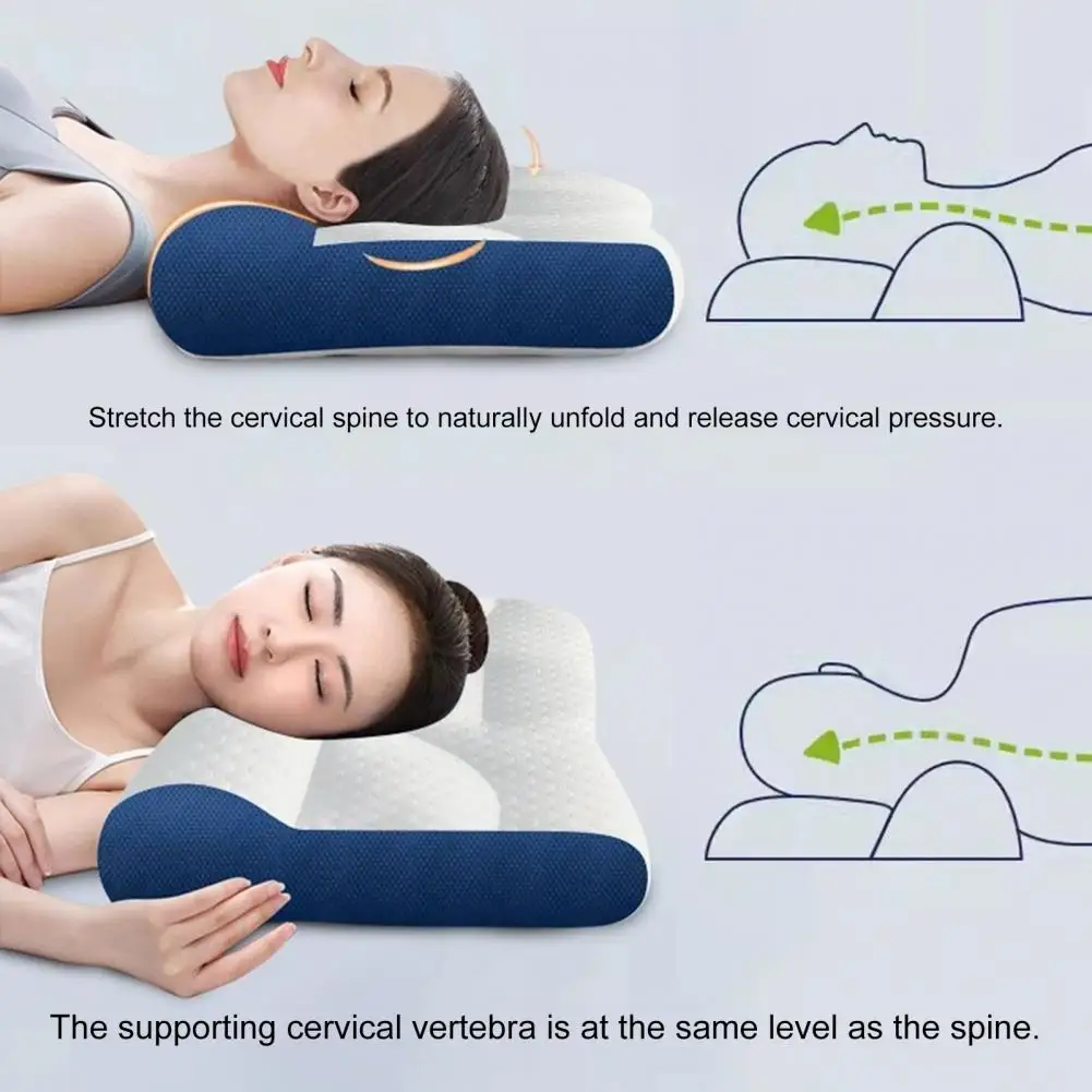 Memory Foam Neck Support Pillow Neck Pain Relief Pillow for Side Back Sleepers Summer Rebound Elastic for Circulation for Sleep