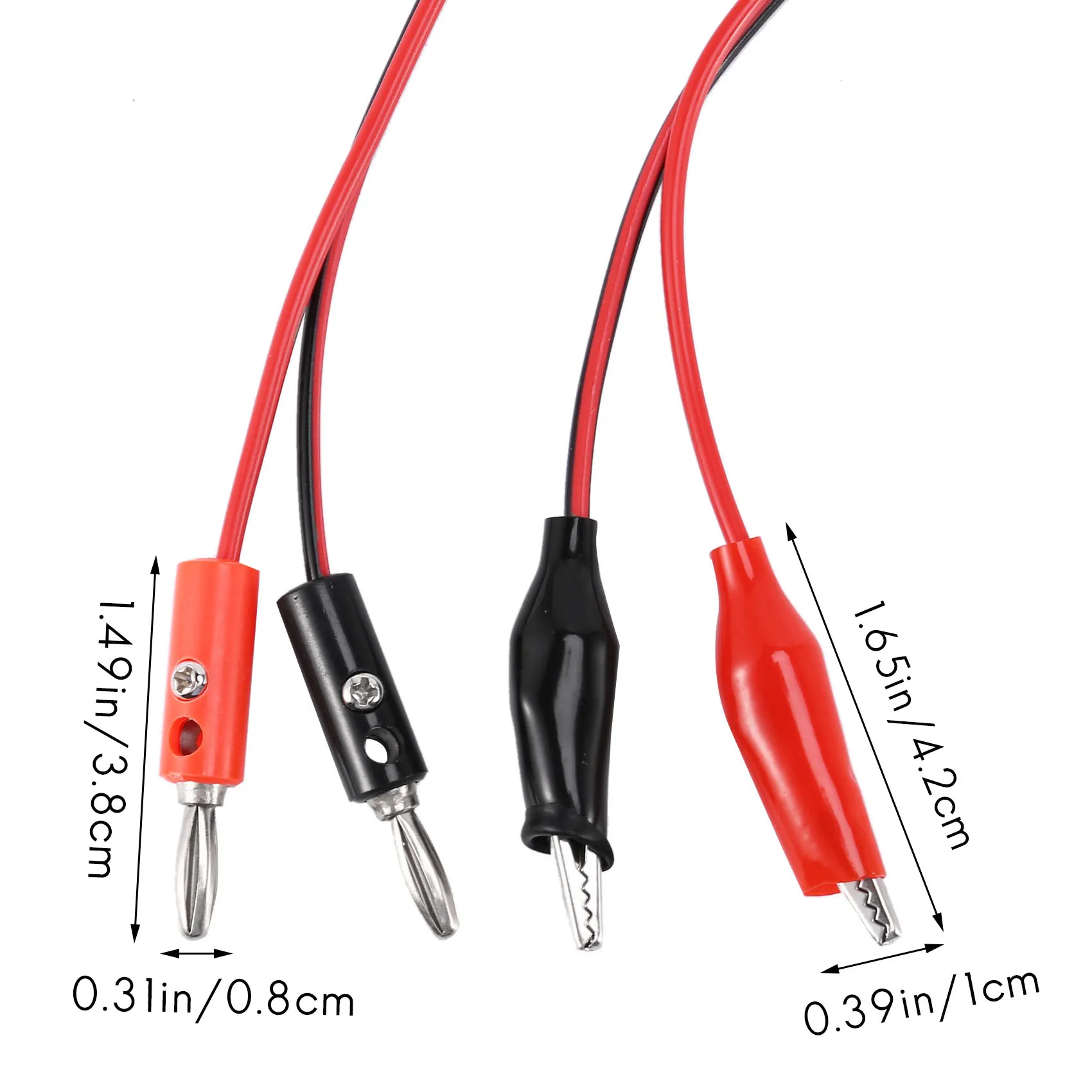 24-Hour Delivery 2 Pcs Red Black Banana Plugs To Alligator Clips Probe Test Cable 1M