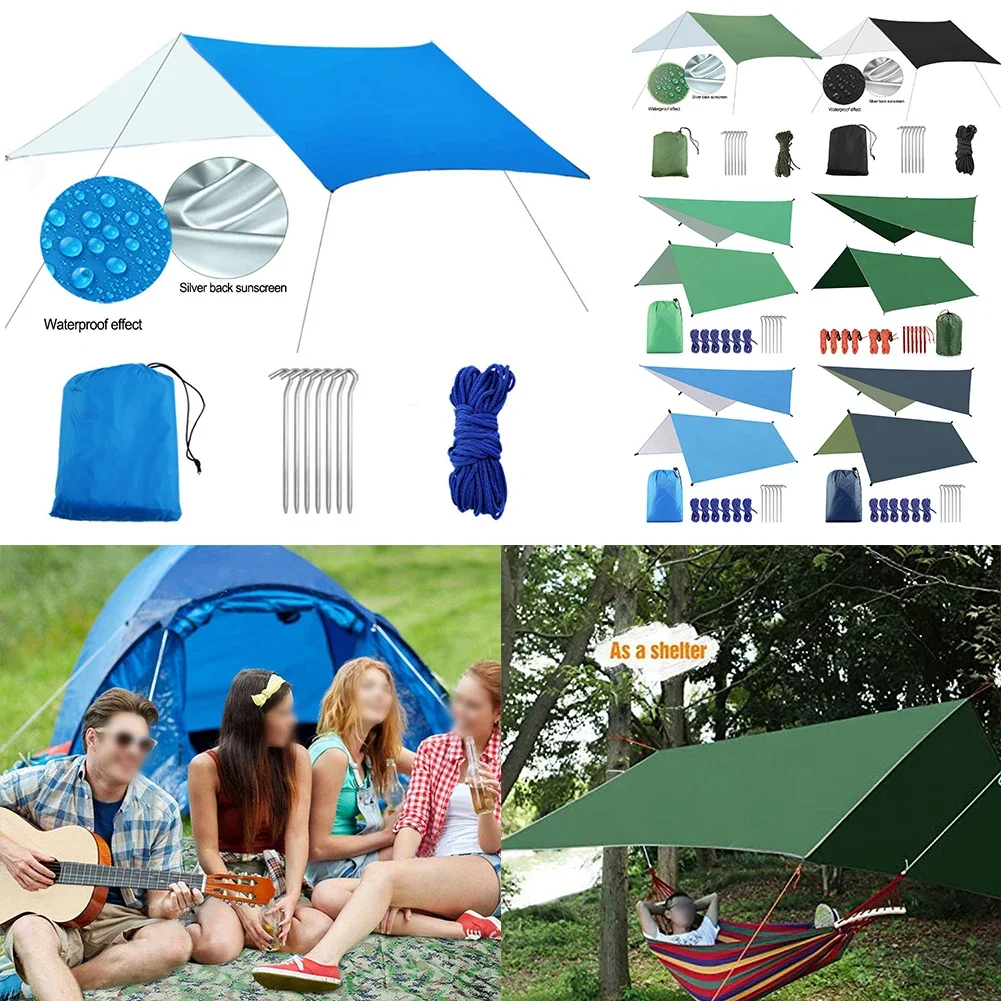 

Outdoor Tent Canopy Tarp Portable Versatile Waterproof Sun Protection Tarp For Camping Beach Shade Cloth Accessories