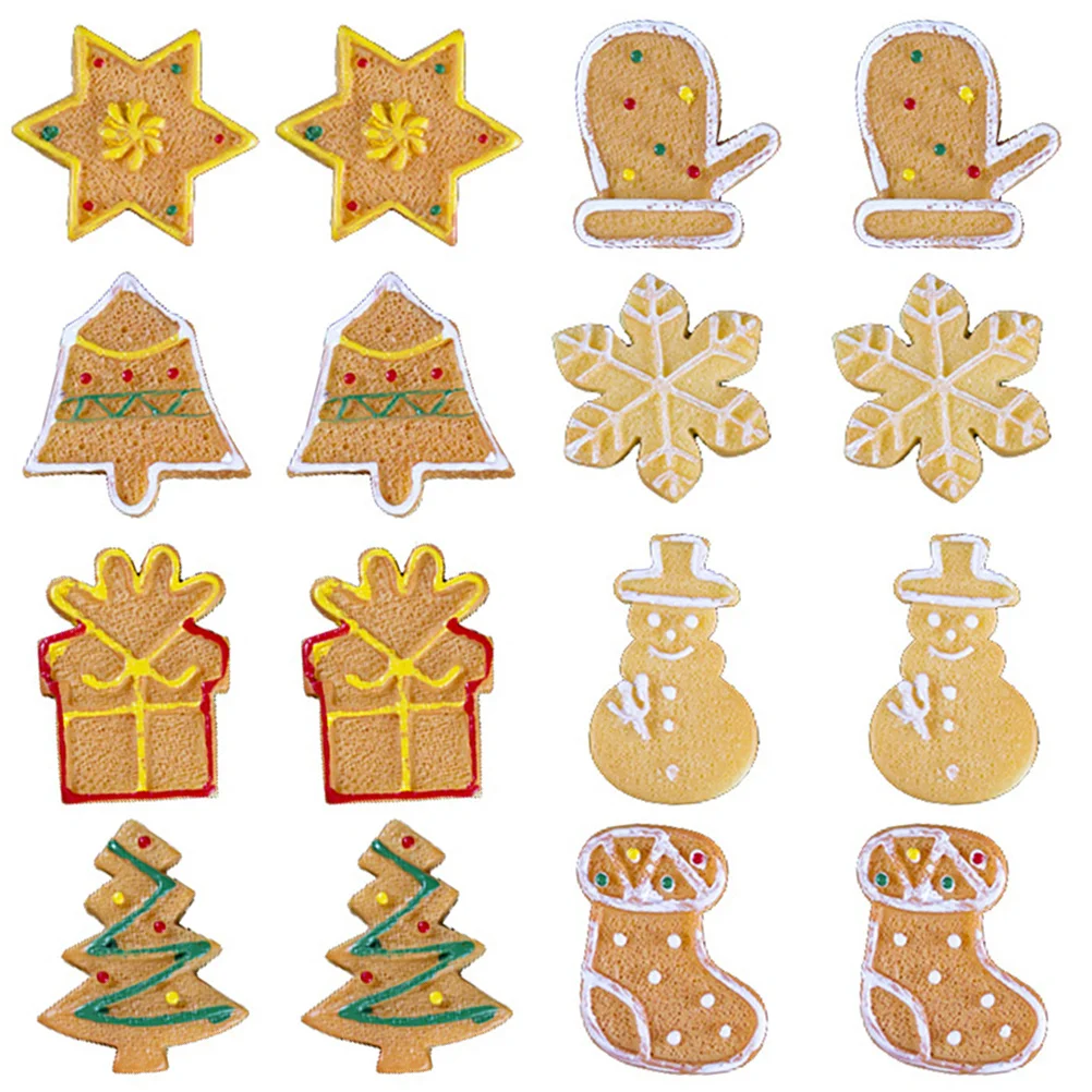 20 piezas imitación comida galleta Navidad Mini adornos funda de teléfono decoraciones accesorios teléfono Shell encantos regalo de vacaciones