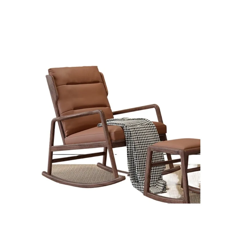 

Solid wood rocking chair single recliner
