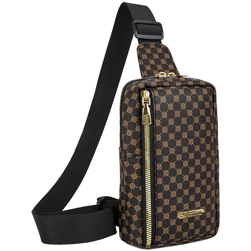 Compact Retro Printed Crossbody Sling Bag Smooth Metal Zipper, Portable Chest Pack for Motorbike Travel Leisure Strolls - view 4