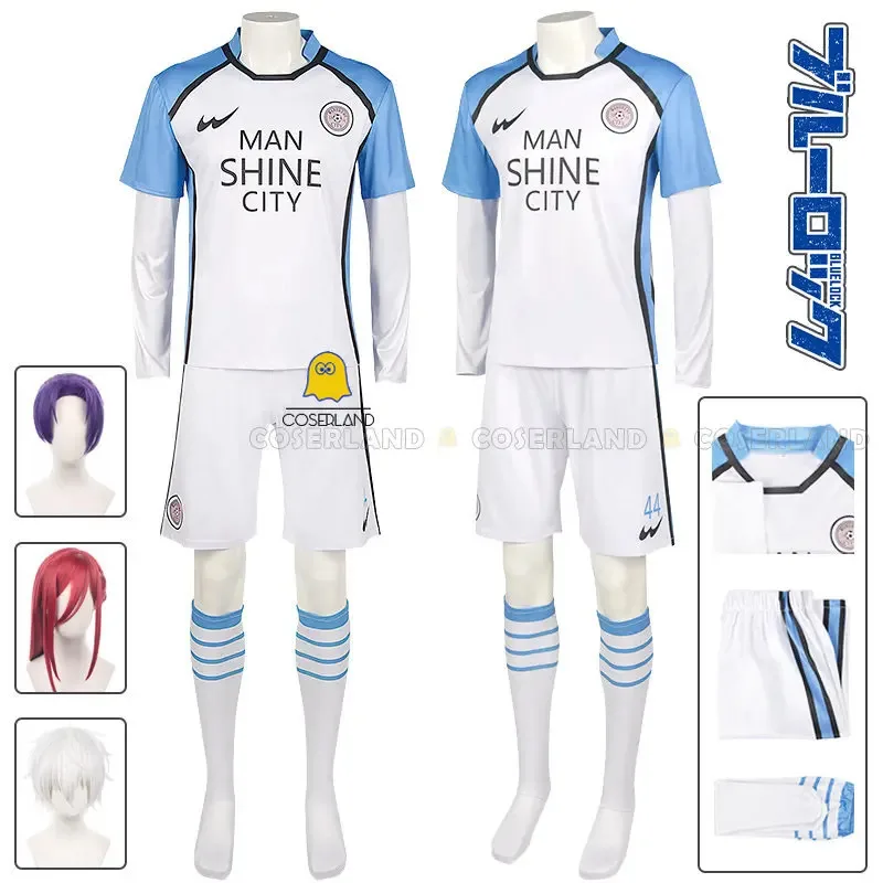 

Синий замок аниме косплей костюм парик Наги Сейширо MAN SHINE CITY футбольный трикотаж Chigiri Hyouma Mikage Reo косплей спортивная одежда