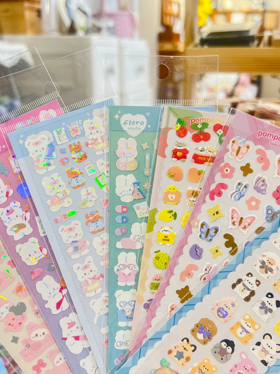 SKYSONIC BOBO Scrapbooking Stickers Journal Decor Cute Rabbit Series Idol Stationery Postcards Cute Korean Album Sticker Suppli