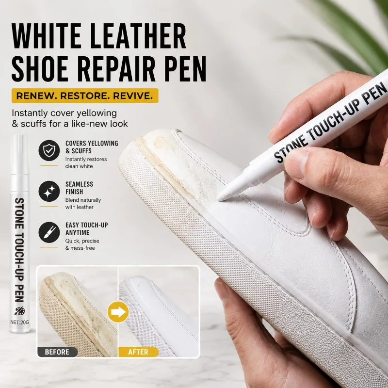 White Shoe Repair Pen Sneaker Touch Up Marker White Leather Dyeing Pen Cover Yellowed Shoe Quick Renovation Restorer Remove