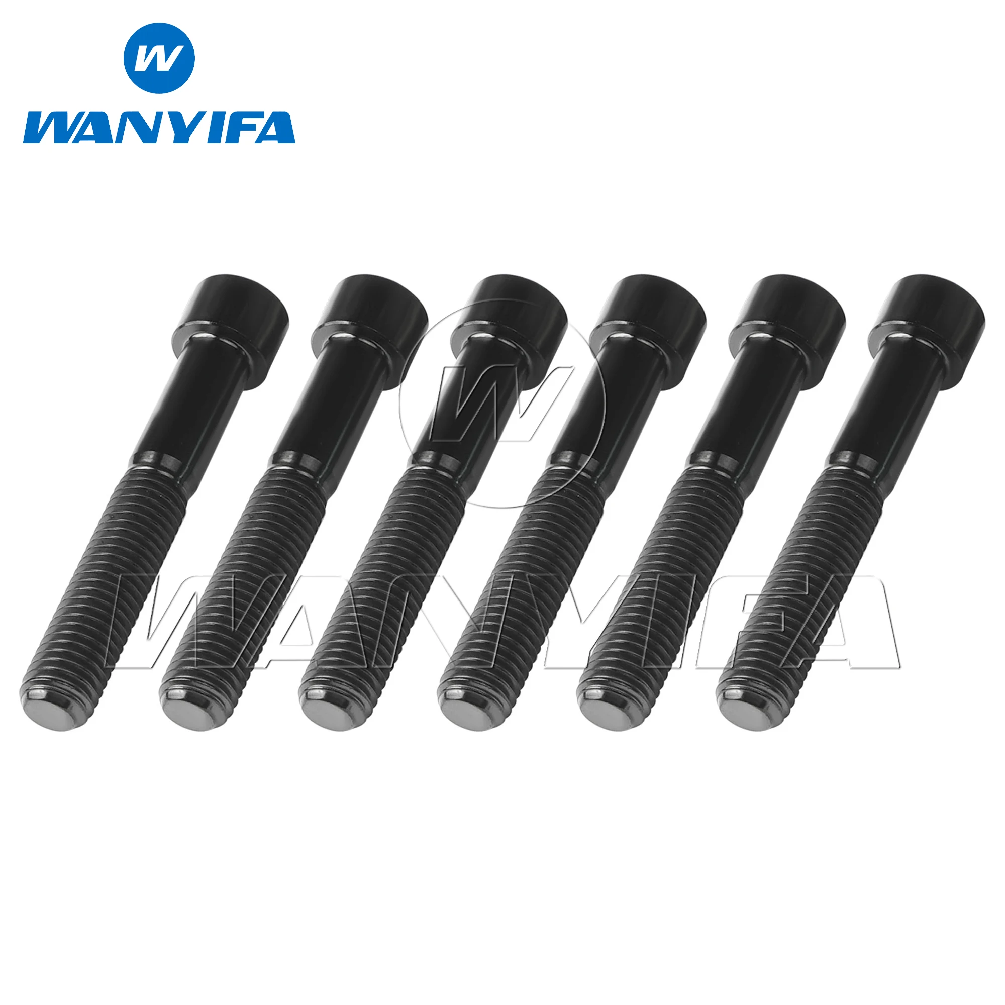 Wanyifa 6 قطعة مسامير التيتانيوم M7x20 25 30 32 35 40 43 45 50 مللي متر المقبس غطاء عرافة ألين رئيس Ti الصف 5 مسامير للدراجات النارية سيارة