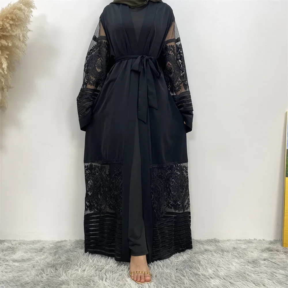 Baju Muslim Ramadan Kimono terbuka Abaya Dubai Kaftan Lebaran wanita Islam pakaian Arab jubah Kaftan Marocain Femme Jalabiya Kebaya