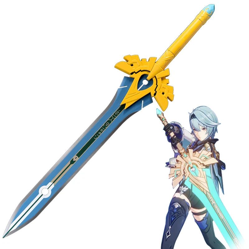 

Anime Cosplay Game Genshin Impact Sky Blade Long Sword Carbon Steel Bennett Xingqiu Chongyun Home Decoration