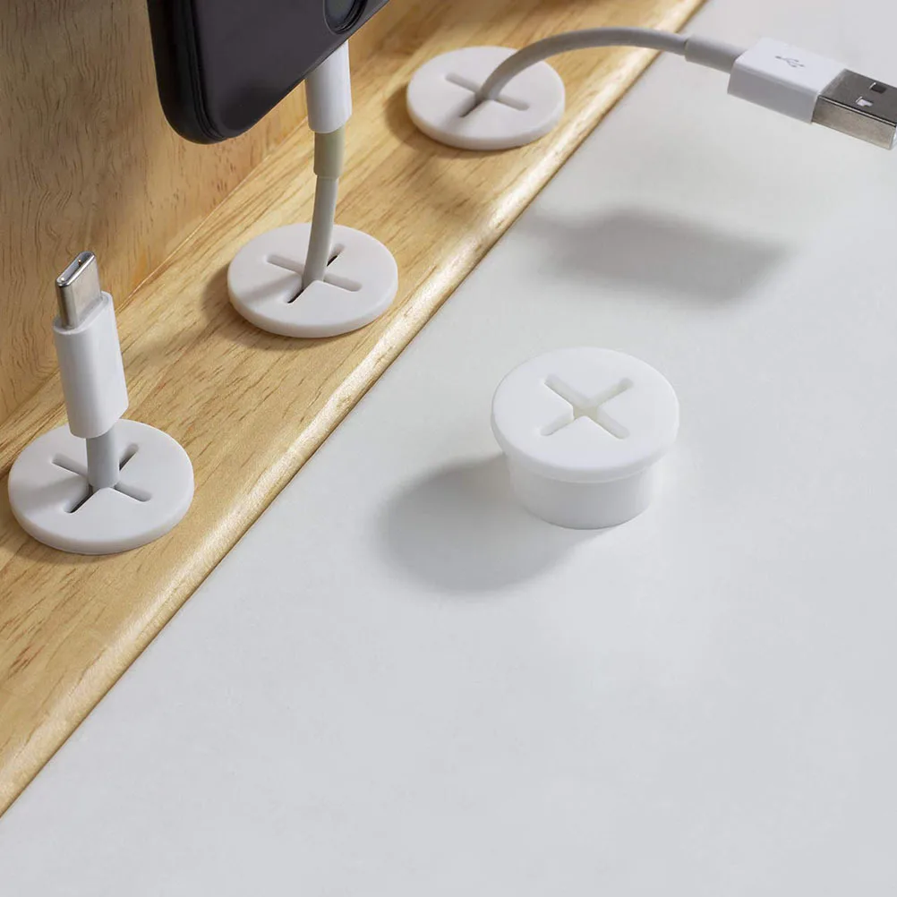 8 шт., белые настольные втулки, органайзер для кабеля, управление проводом для офиса, дома, чистый вид, органайзер для кабеля, крышка отверстия для проводов