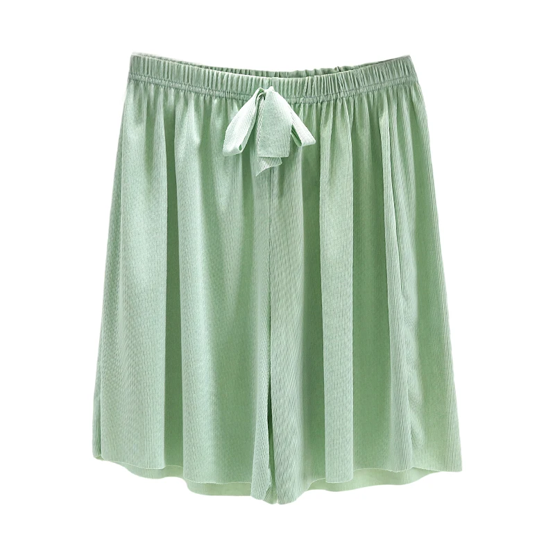 سراويل قصيرة للسيدات عالية الخصر من الحرير الجليدي للصيف فضفاضة وواسعة الساق ملابس نوم منزلية غير رسمية ملابس خارجية مريحة وخ...