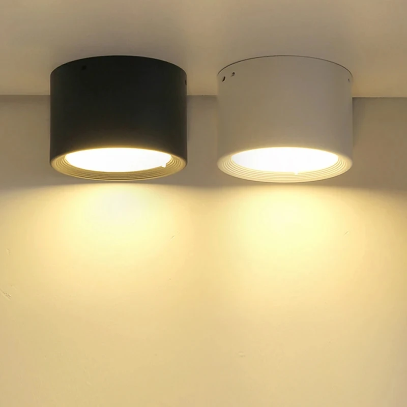 Surface-Mounted  LED Downlight Ceiling Lamp 110V 220V Spotlight Aluminum LED Commercial Office Corridor Ceiling Bucket Light