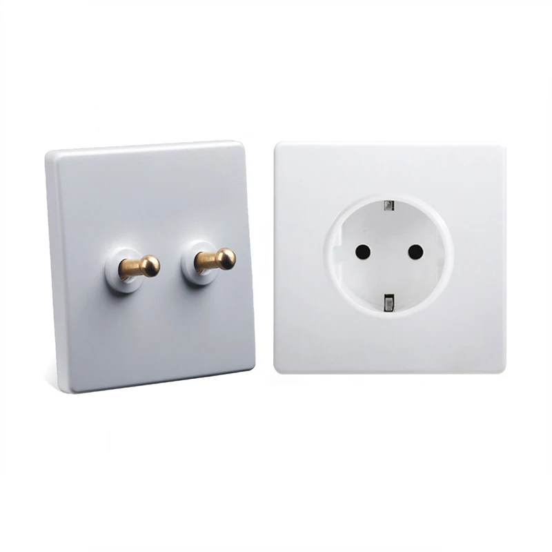86 Type Wall Light Toggle Switch Silver Lever White Flame Retardant PC Panel 1-4 Gang 2 Way Lamp Switch