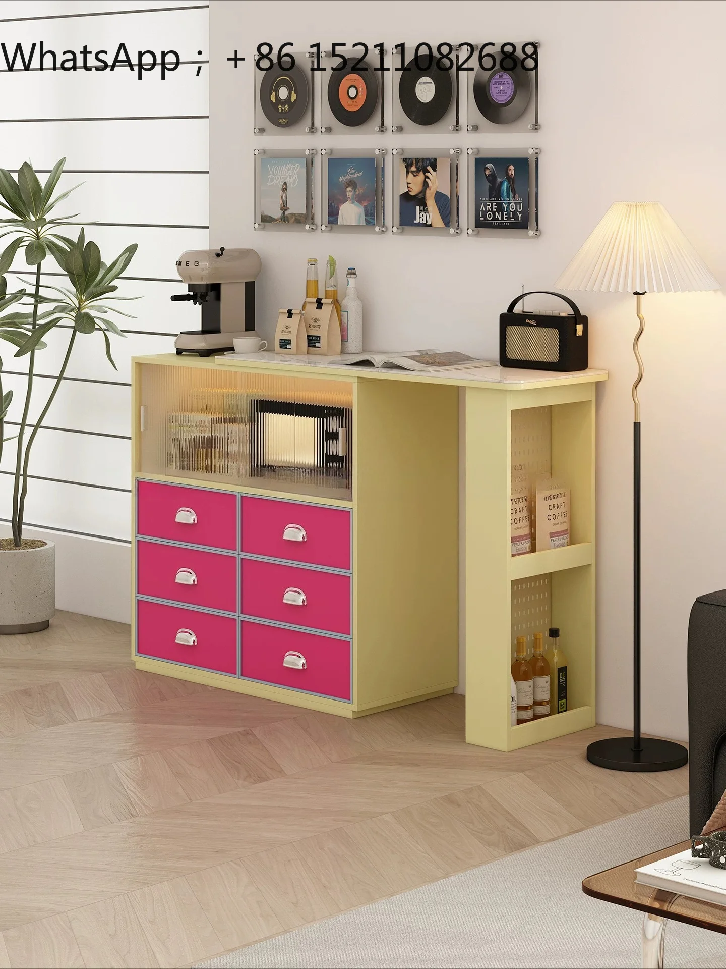 LLY 2026 new ultra-thin island table integrated baking paint open kitchen size custom baking paint