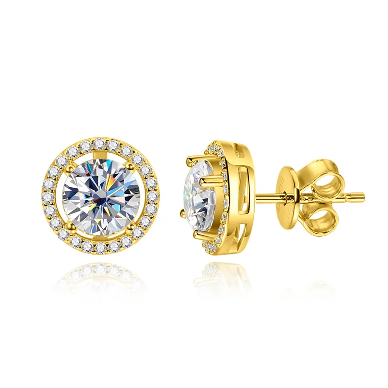 OEVAS 100% 925 Sterling Silver 0.5-2 Carat Moissanite Stud Earrings For Women D Color Diamond Earring Sparkling Fine Jewelry view 4