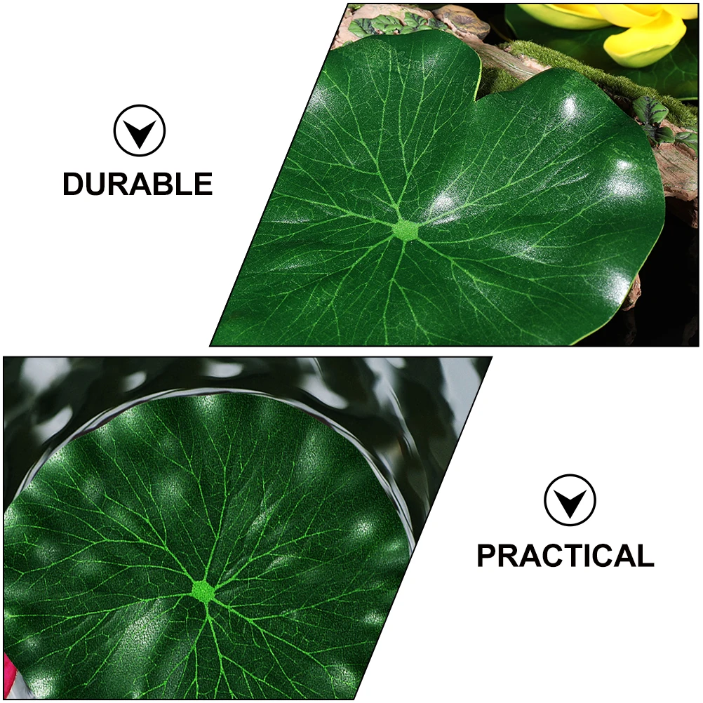 

15 Pcs Simulated Lotus Leaf Fake Water Lily Pads Artificial Plants Faux Foliage Simulation Leaves Succulent