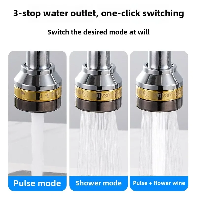 360 Degree Faucet Extender  Rotation Head Water Saver Kitchen Sink Flexible Tap Spray Head Home Extended Spray Filter