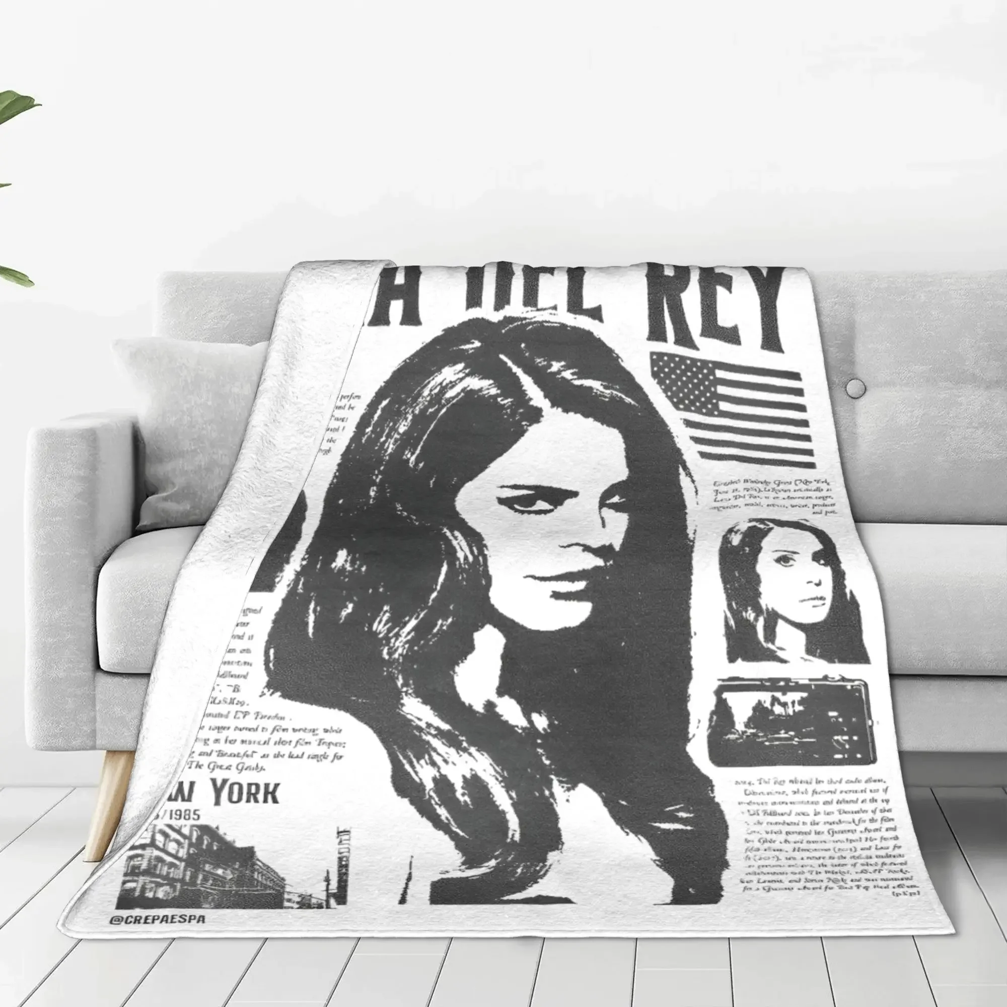 Custom Lana Del Rey Blanket Cover Singer Flannel Throw Blanket Summer Air Conditioning Portable Lightweight Bedsprea,
