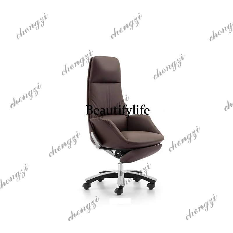 

Office chair supervisor comfortable sedentary sofa chair computer leather pedals reclining business boss swivel chair