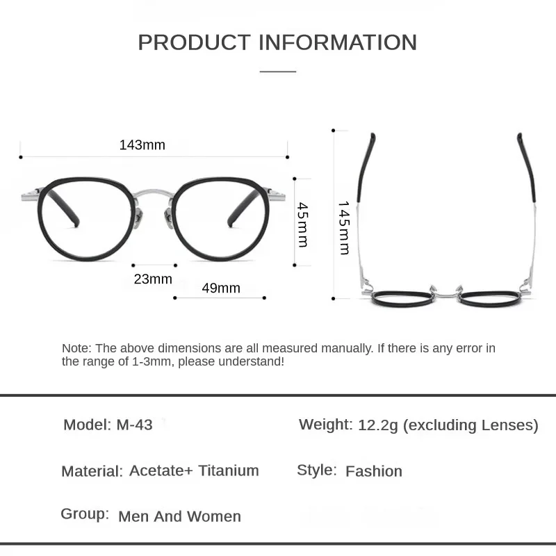 Vintage Titan Brillen Männer Rahmen ovale Acetat Brillen Frauen verschreibung pflicht ige optische Brillen fassungen Myopie Brillen gestell