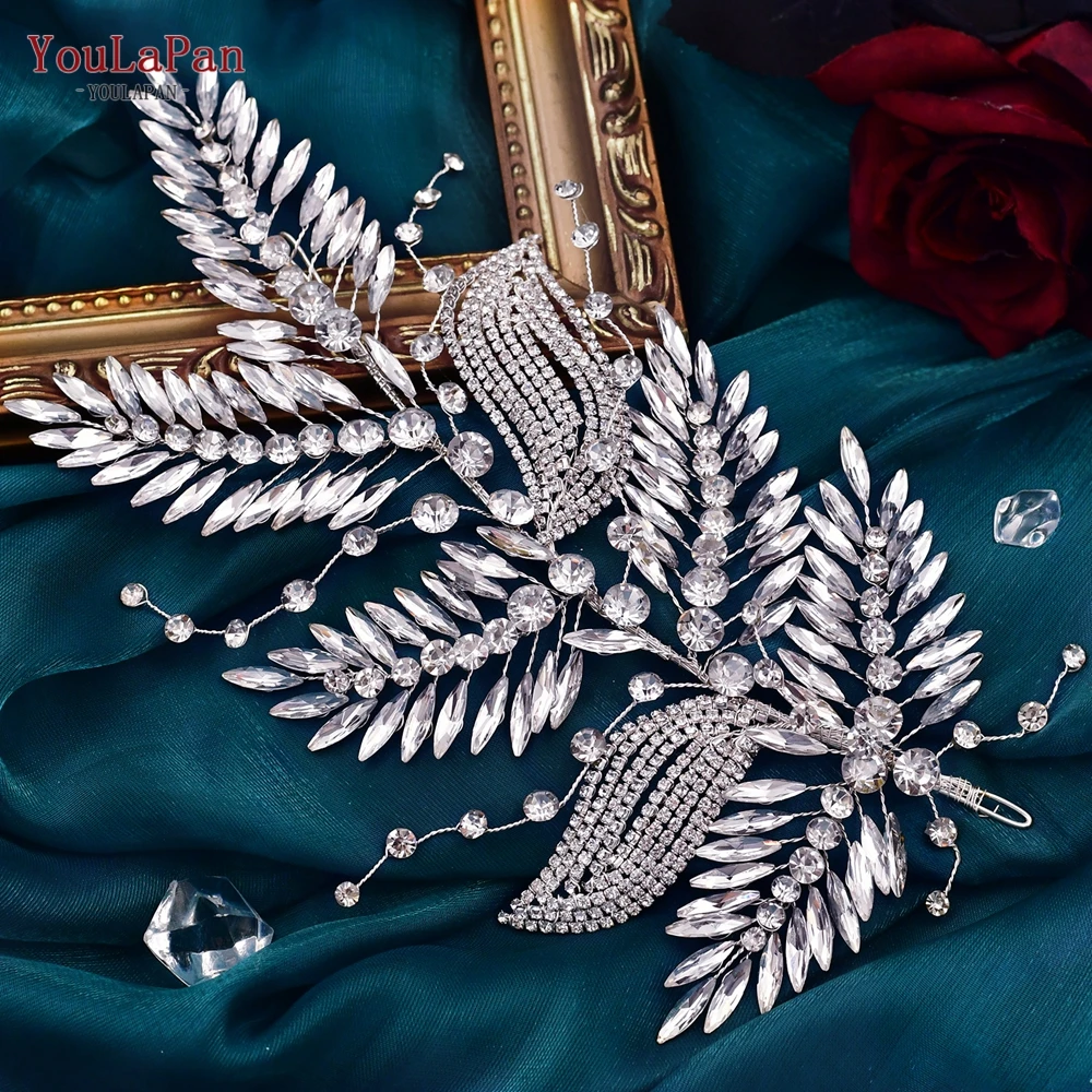 

TOPQUEEN HP460 Elegant Women Headpiece Crystal Leaf Bridal Headband Hair Accessories Bride Guest Wedding Headdress Ladies Crown