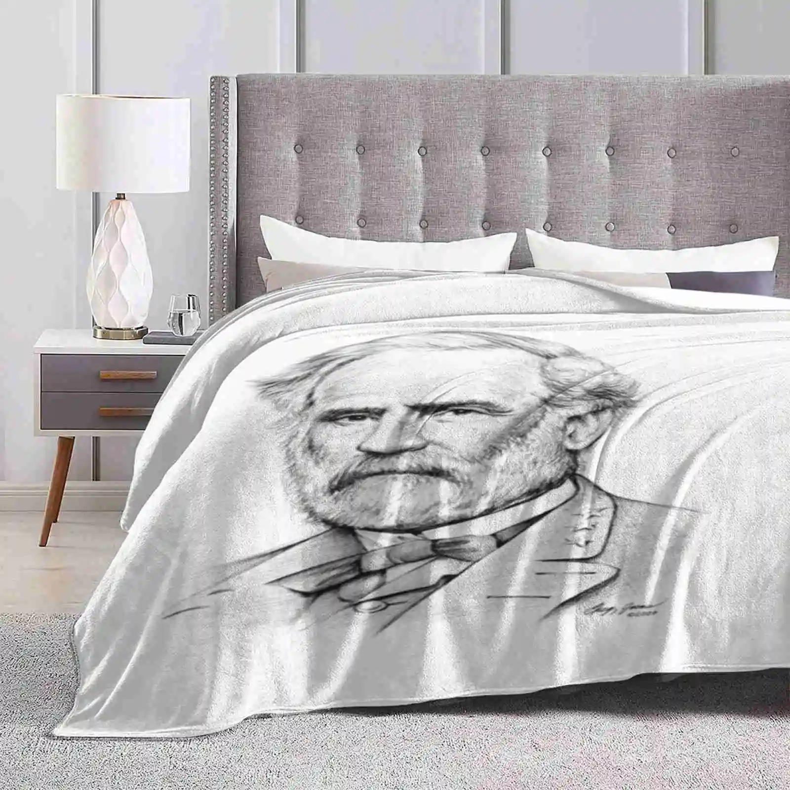 Robert E. Lee Creative Design Light Thin Soft Flannel Blanket Robert E Lee Dixie 1776 American Flag Civil War Confederate