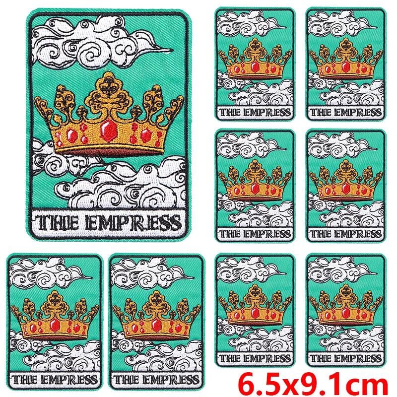 10 Stks/partij Groothandel Schedel Tarot Patch Op Patches Op Kleding Diy Geborduurde Patches Voor Kleding Smeltbaar/Naaien Applique