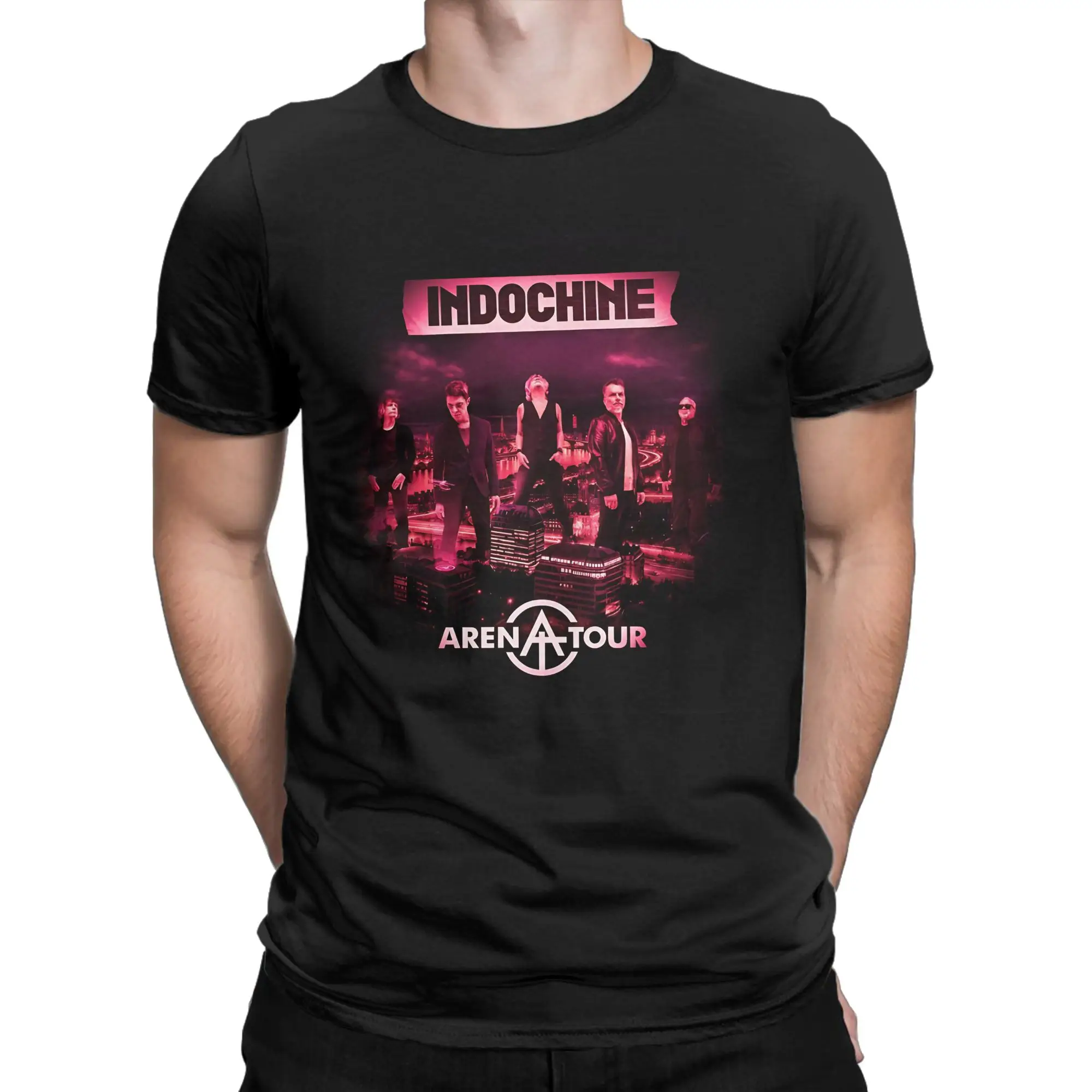 Tour Funny Graphic 100% Cotton T-Shirt Indochine Tees Tops For Men