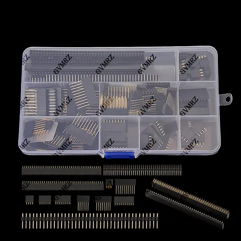 122pcs/Box 2.54mm Single Dual Row Pin Socket Male Female Header Connector 40P PCB Board Combination Kit  Male Female 40P