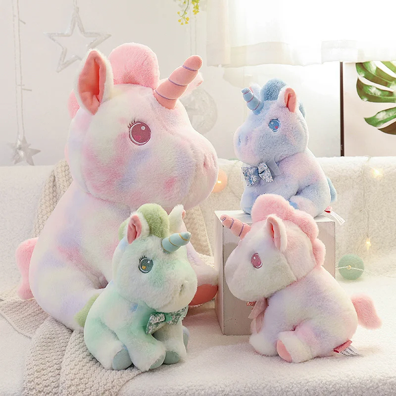 

Cute Rainbow Unicorn Plush Toy Stuffed Animal Colorful Unicorn Horse Pillow Toys Birthday Christmas Gift