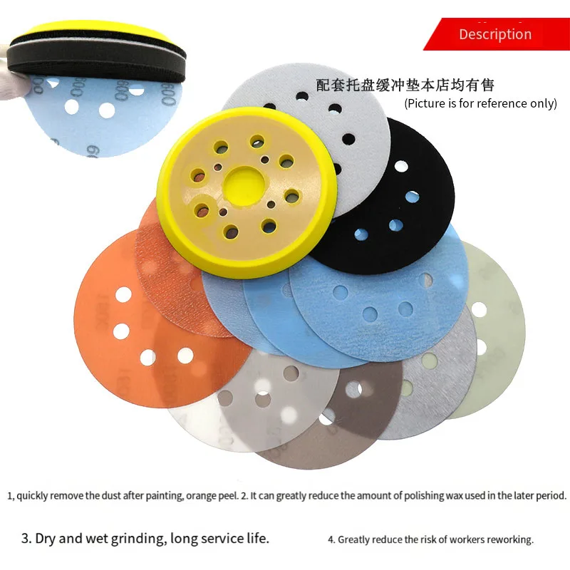 5 Inch 125mm 8 Hole Sanding Discs 600 - 5000 Grit Hook and Loop Round Sandpaper Disc Orbital Sander Pad for Polishing Wood Metal