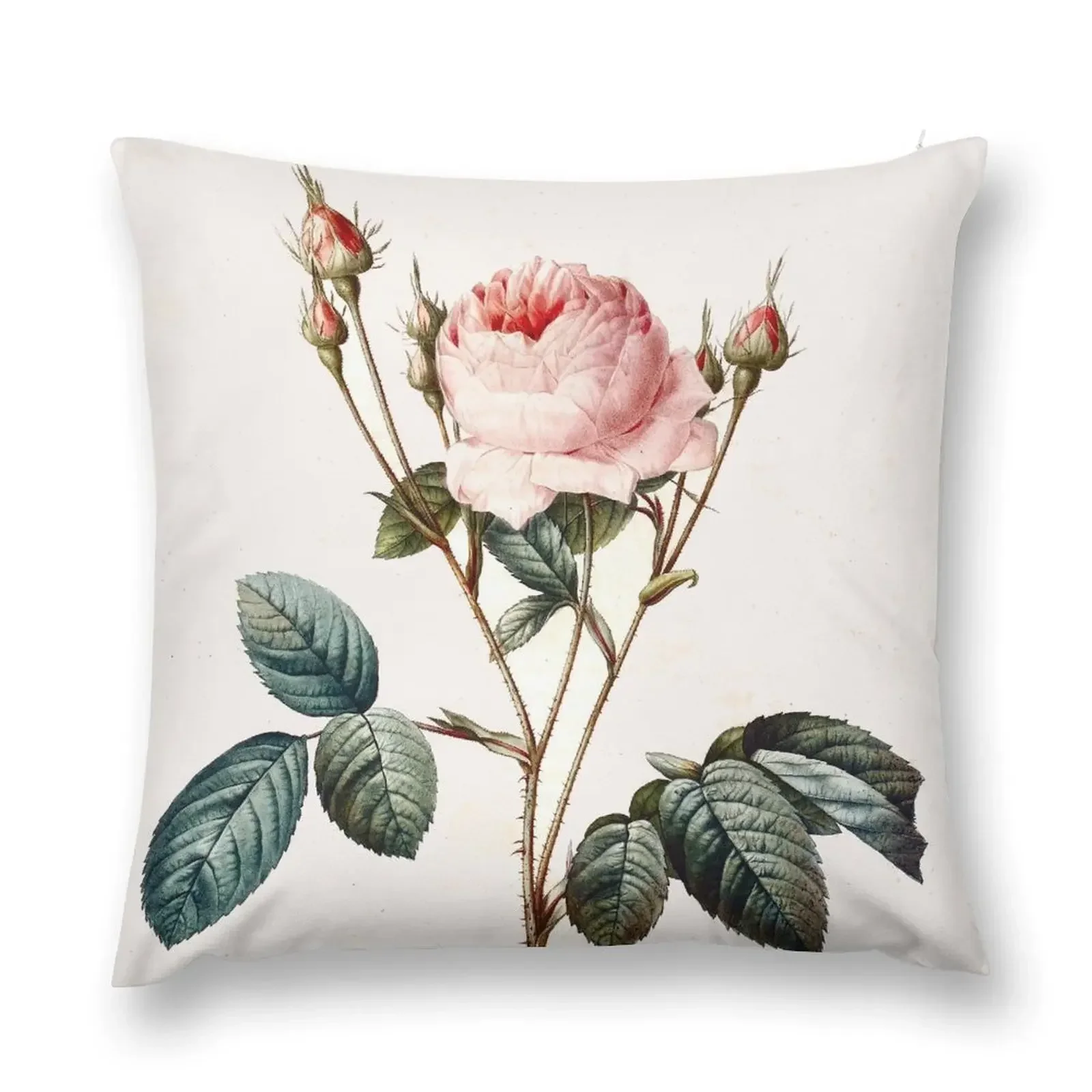 Vintage Redoute Rose Botanical Throw Pillow Marble Cushion Cover Bed pillowcases Couch Cushions pillow