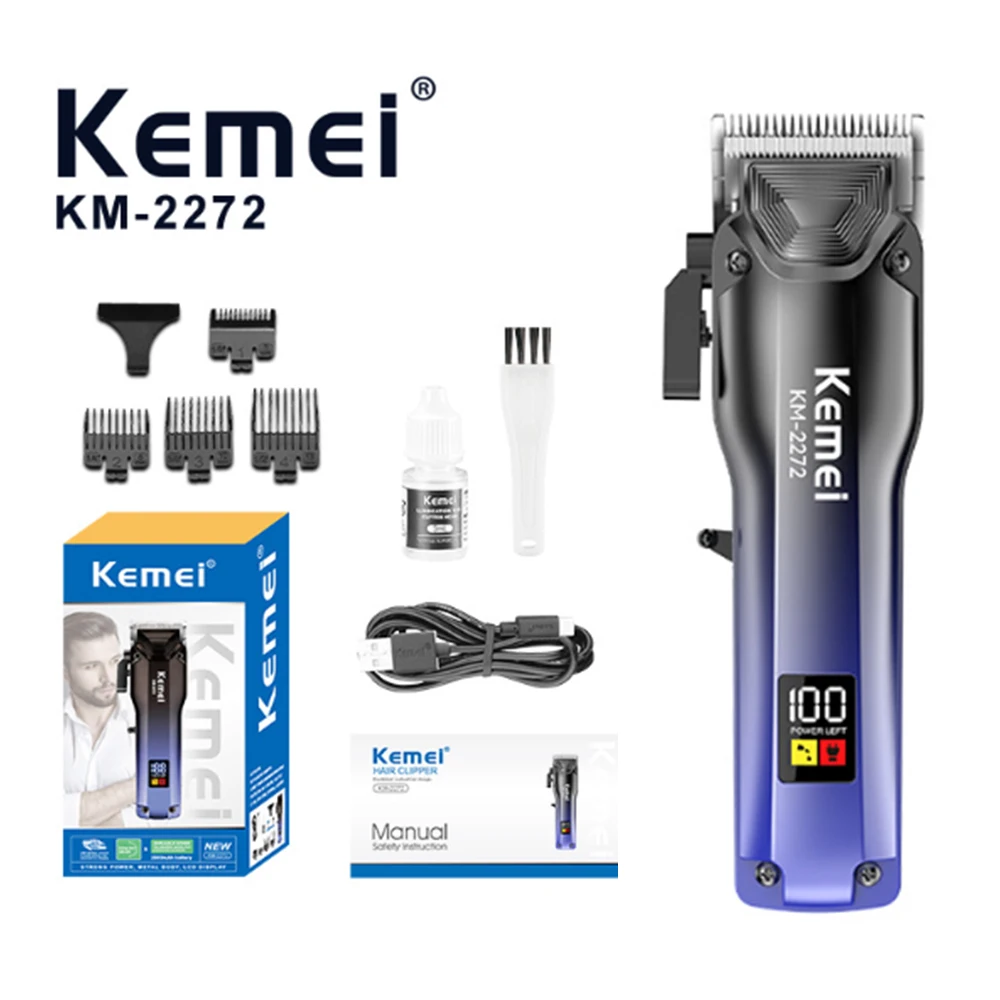 kemei KM-2272 new hair clipper professional hair clipper hair salon professional electric push shear USB fast charging