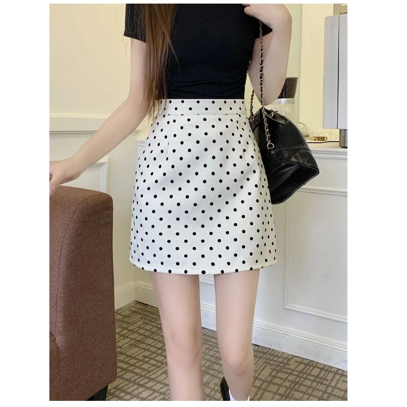 

Sweet High Waist Printing Polka Dot Half Skirt Women Clothing New Youth Slim All-match Korean A-line Skirt Trend Fashion Summer