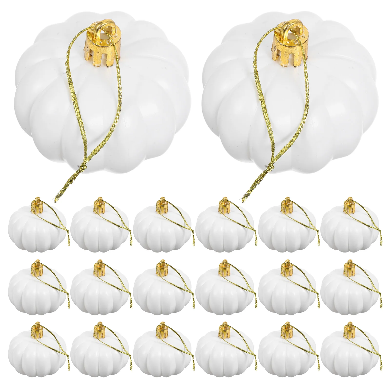 

24Pcs Plastic Pumpkin Hanging Ornaments Fall Pumpkin Decorations for Thanksgiving Halloween Tree Harvest Party Supplies
