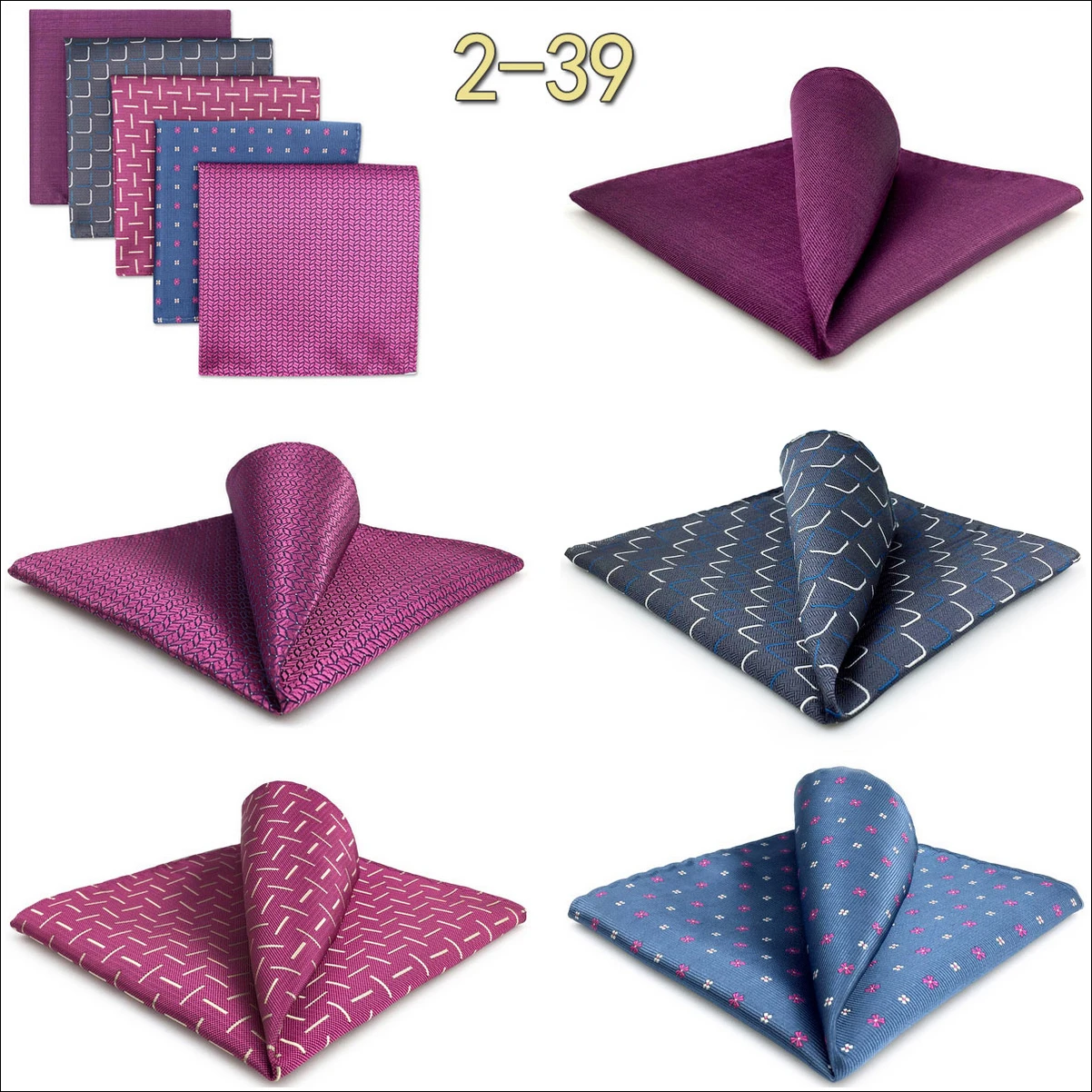 5 Pack Mens Suit Pocket Square Handkerchief Set Various Hanky Lot Classic Gentlemen Wedding Gift Accessories Large Dropshipping