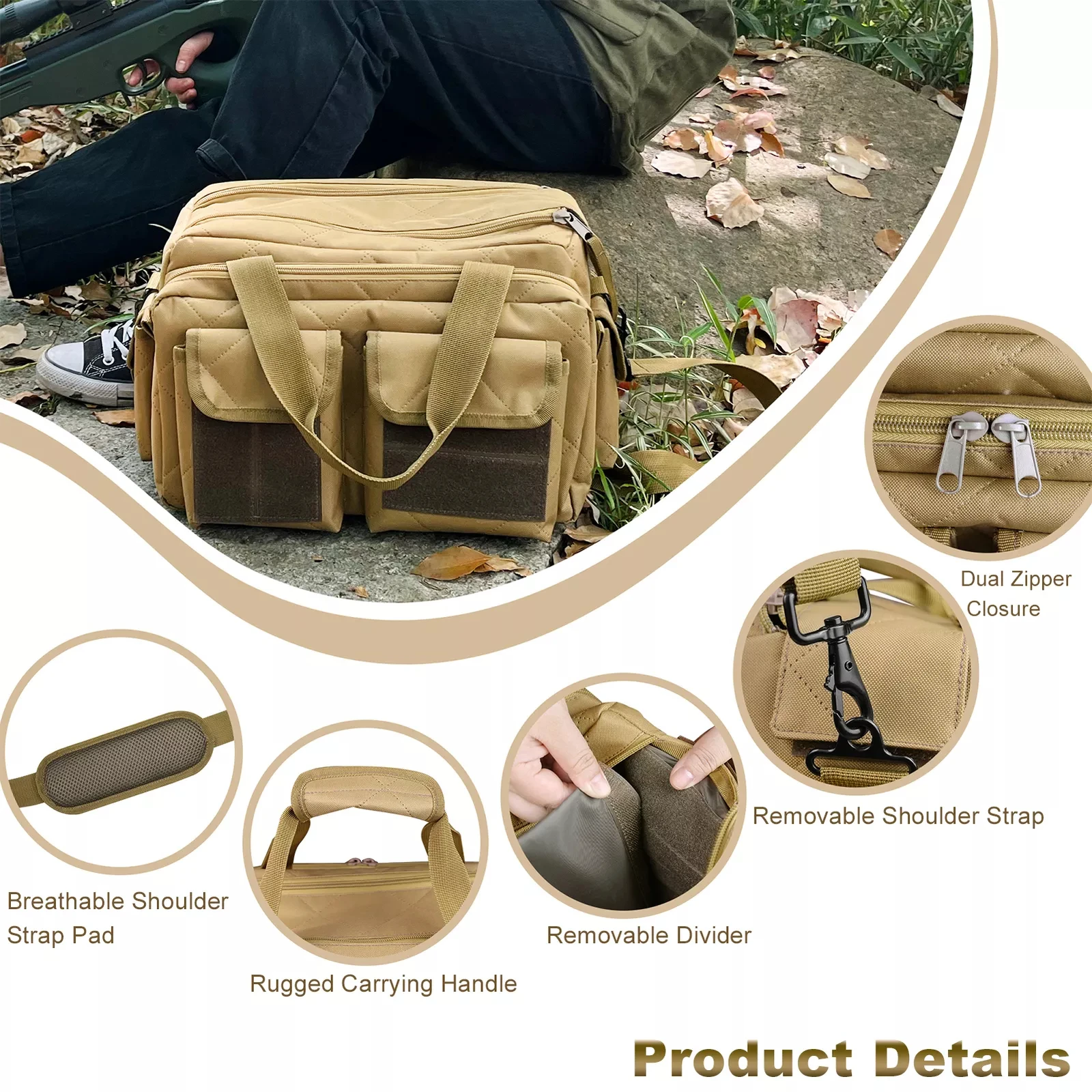 

Outdoor Tactical Gun Range Bag Military Pistol Shooting Range Duffle Bag Multipurpose Magazine Handbag For Hunting Accessories